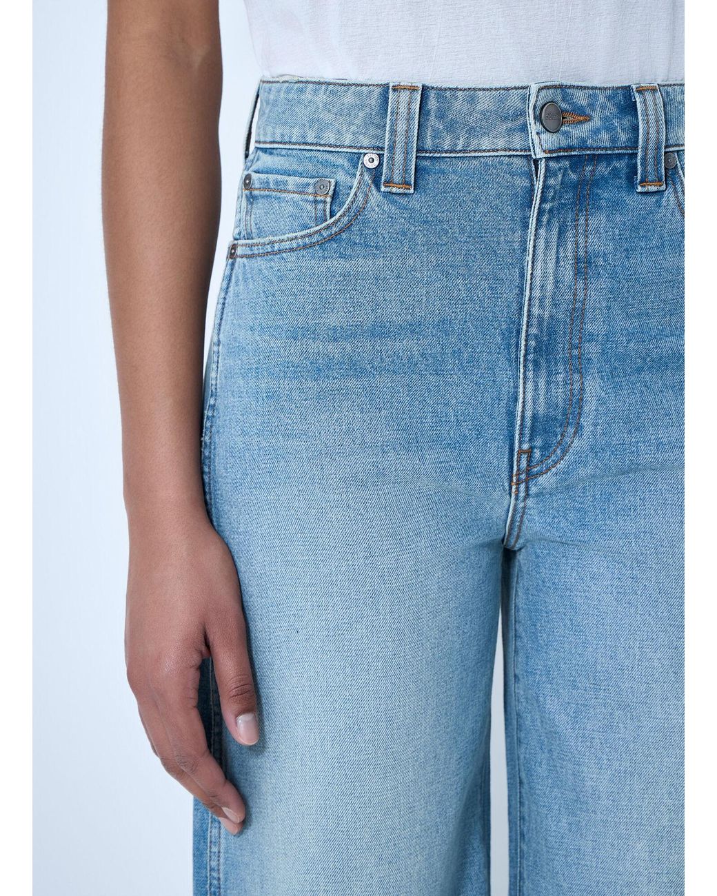 Khaite Blue Wide-Leg Denim Culottes