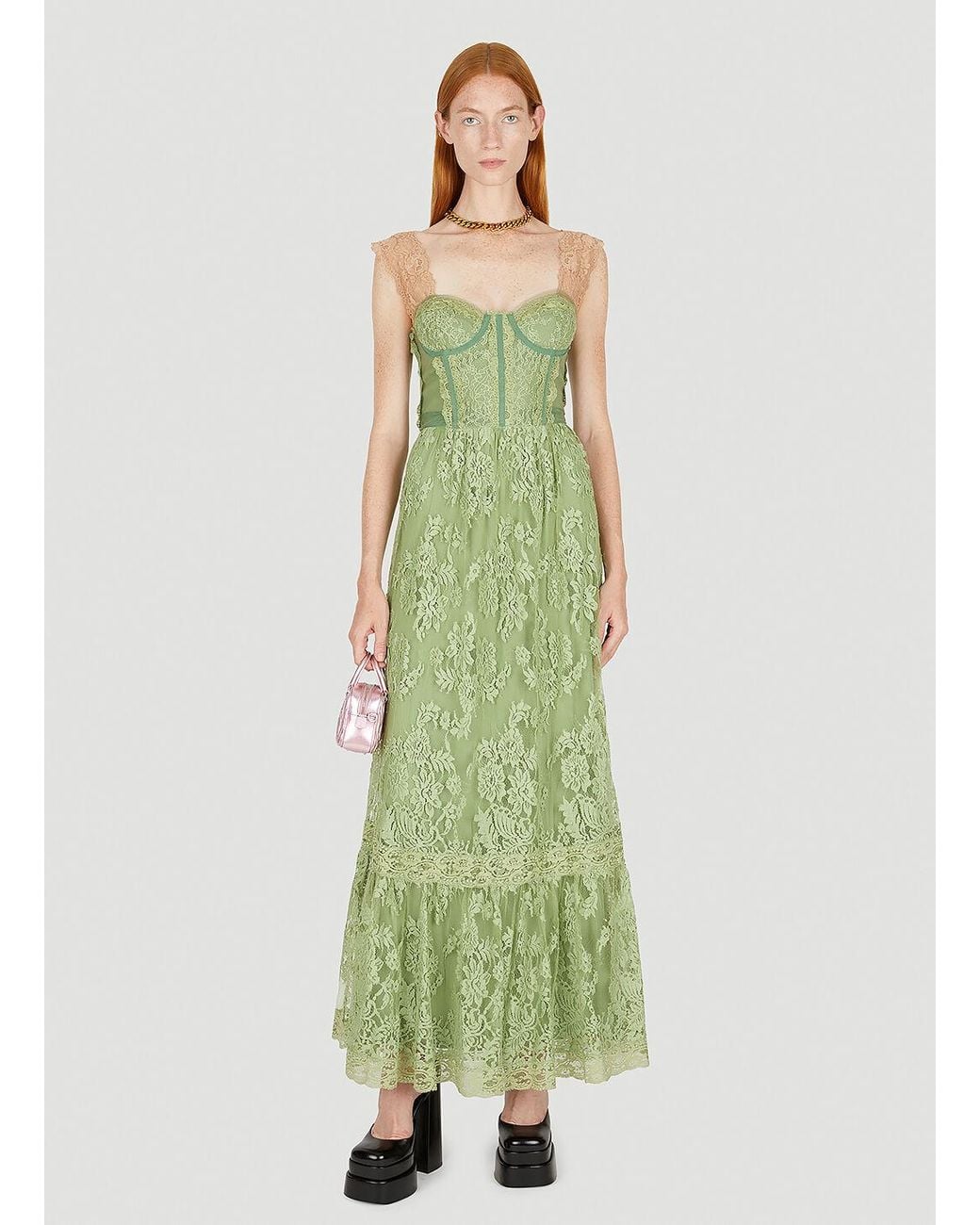 gucci green lace dress GUCCI Girls Pale Green Sequined Embroidered Butterfly Lace Party Dress