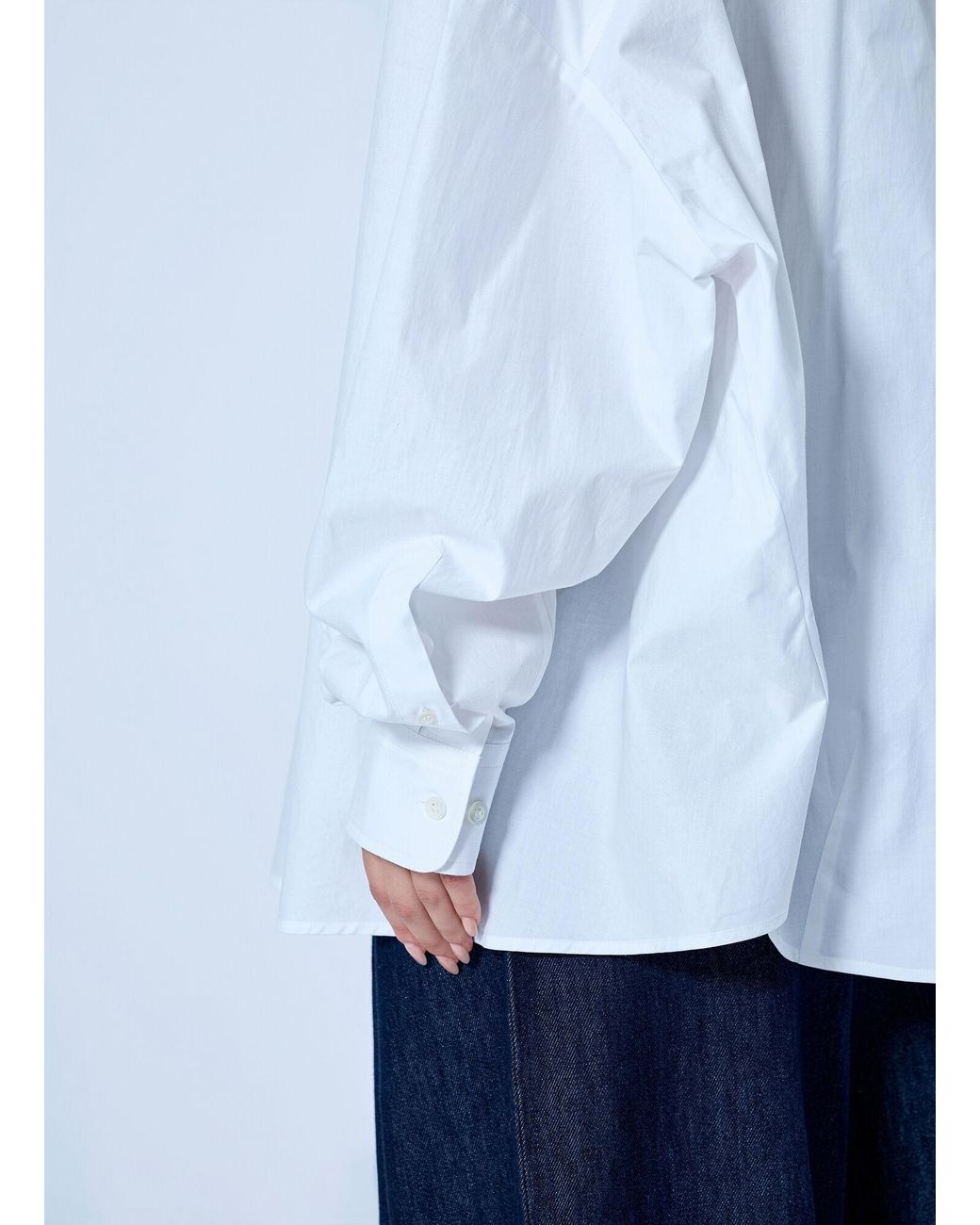 Dries Van Noten Blue Embroidered Casia Oversized Shirt
