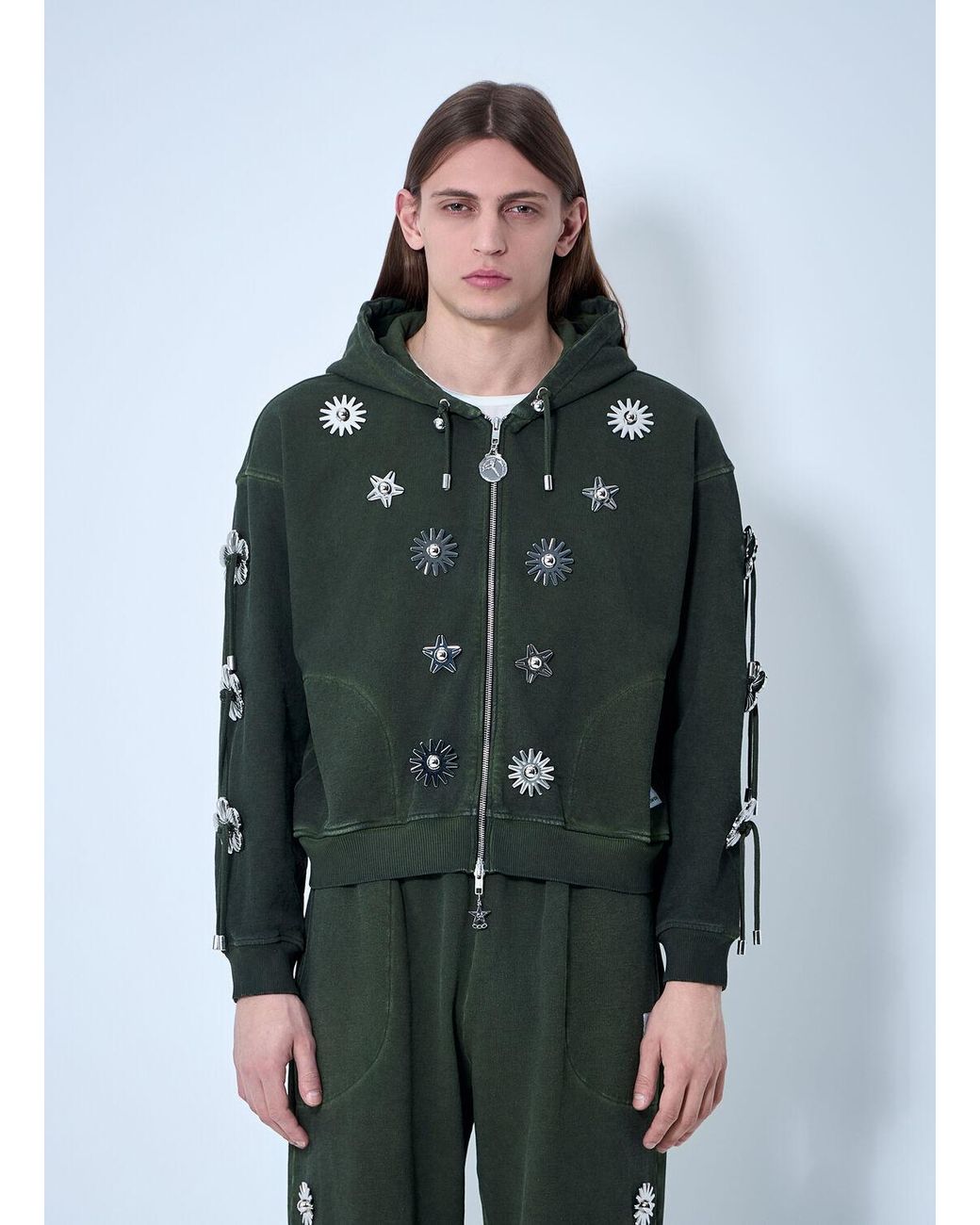 Chopova Lowena Dallas Hooded Sweatshirt in Green | Lyst