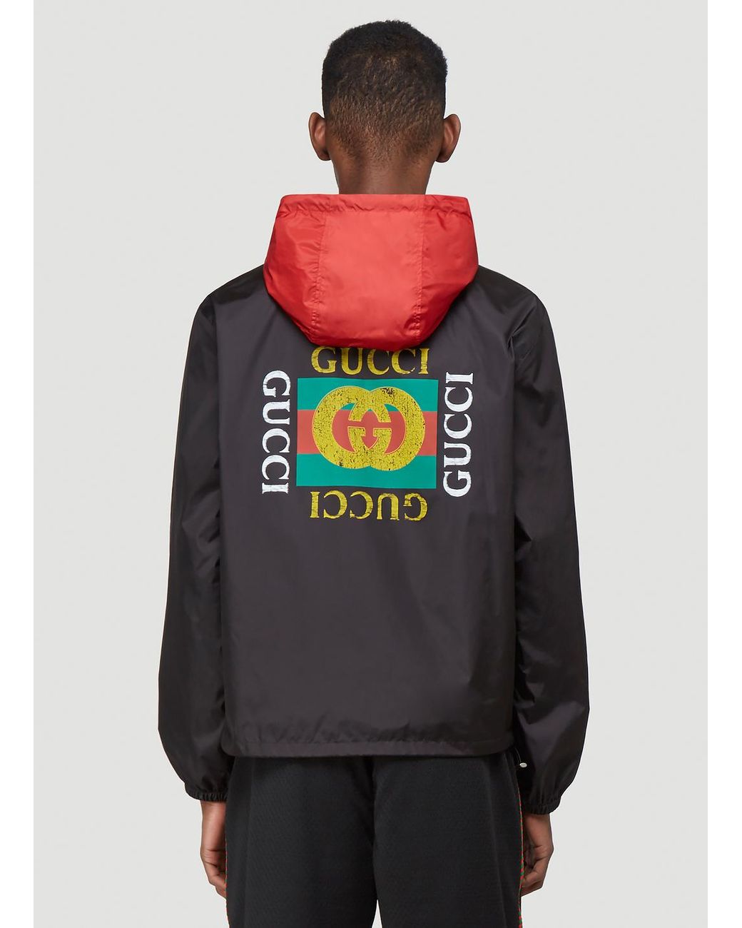 Gucci hotsell logo windbreaker