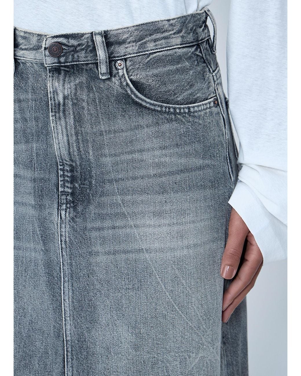 Acne Blue Denim Maxi Skirt