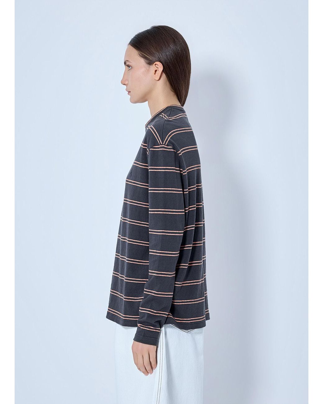 Jil Sander Blue Striped Long Sleeve T-Shirt
