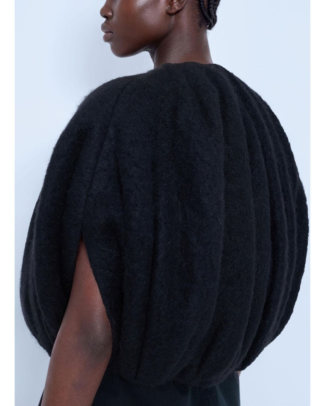 Rick Owens Blue Temple Bubble Cropped Top