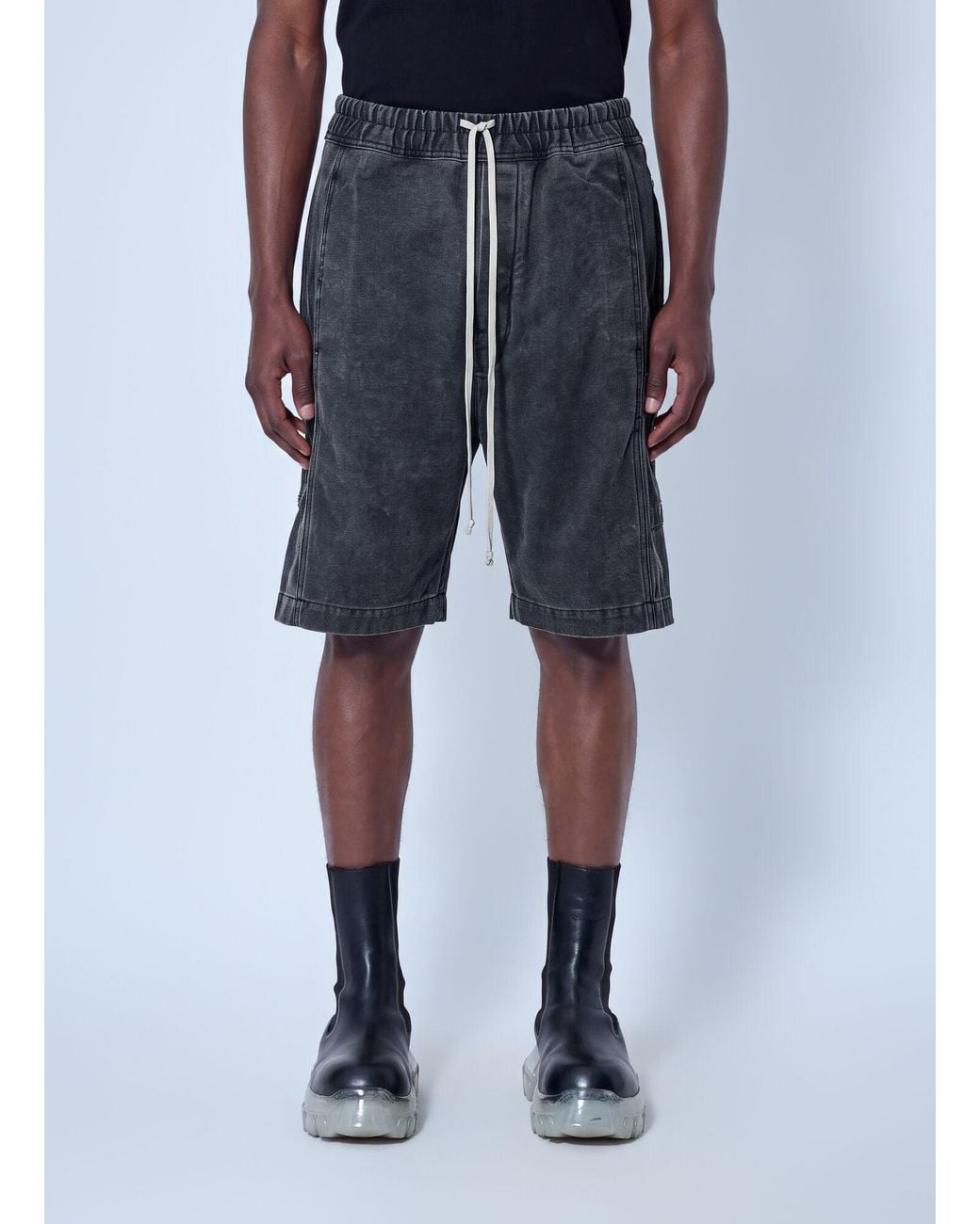 Rick Owens Blue Pusher Shorts for men