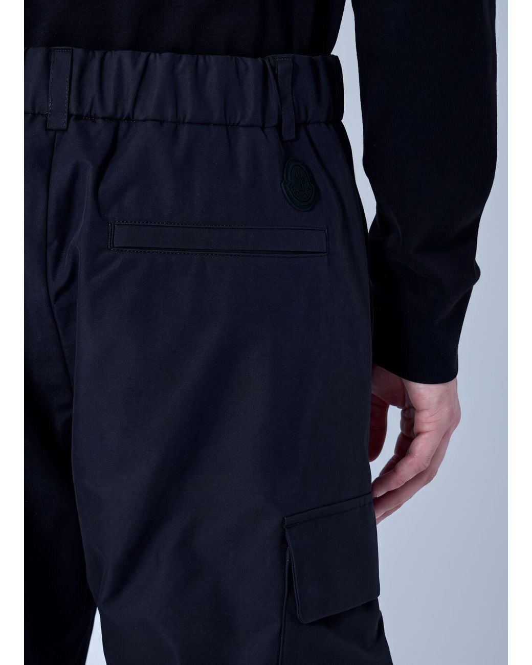 Moncler Blue Cotton Blend Trousers for men