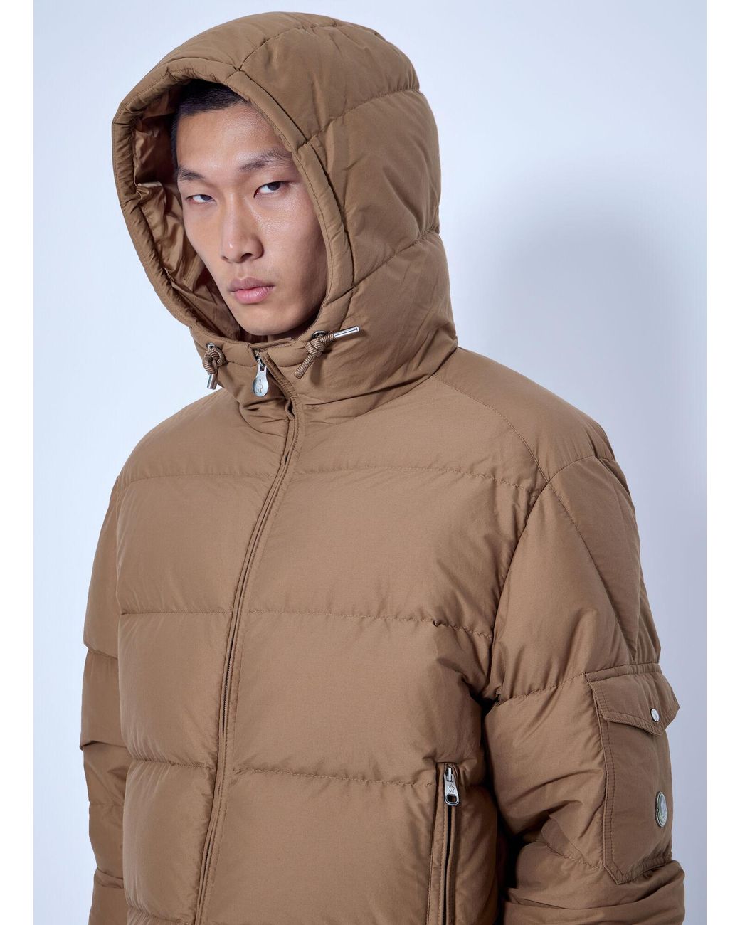 Moncler Blue Himalaya Hooded Short Down Jacket for men