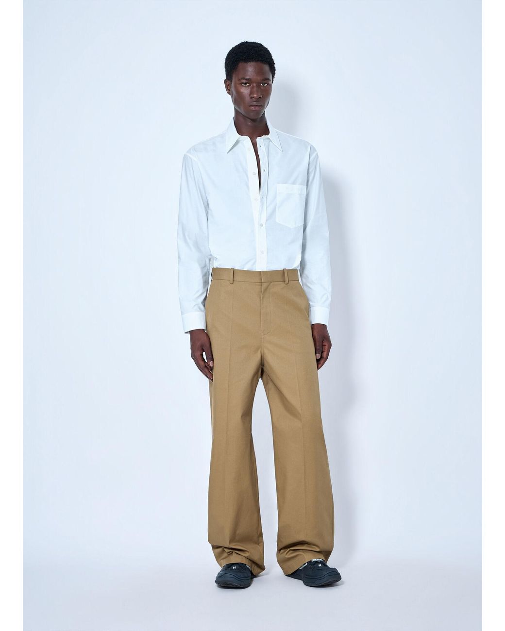 Balenciaga White Cotton Poplin Shirt for men