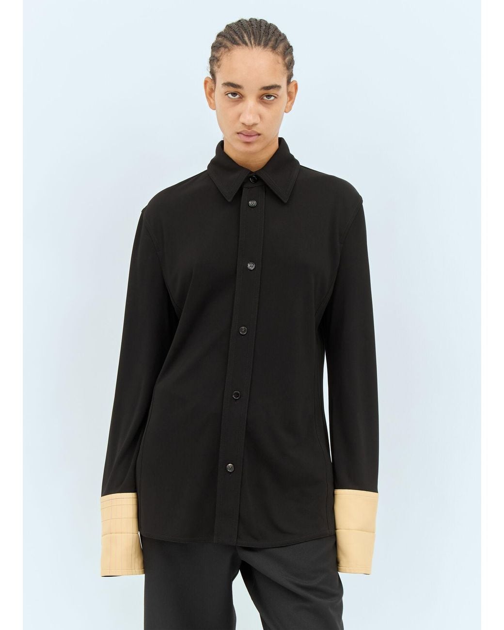 Bottega Veneta Black Fluid Long-Sleeve Shirt