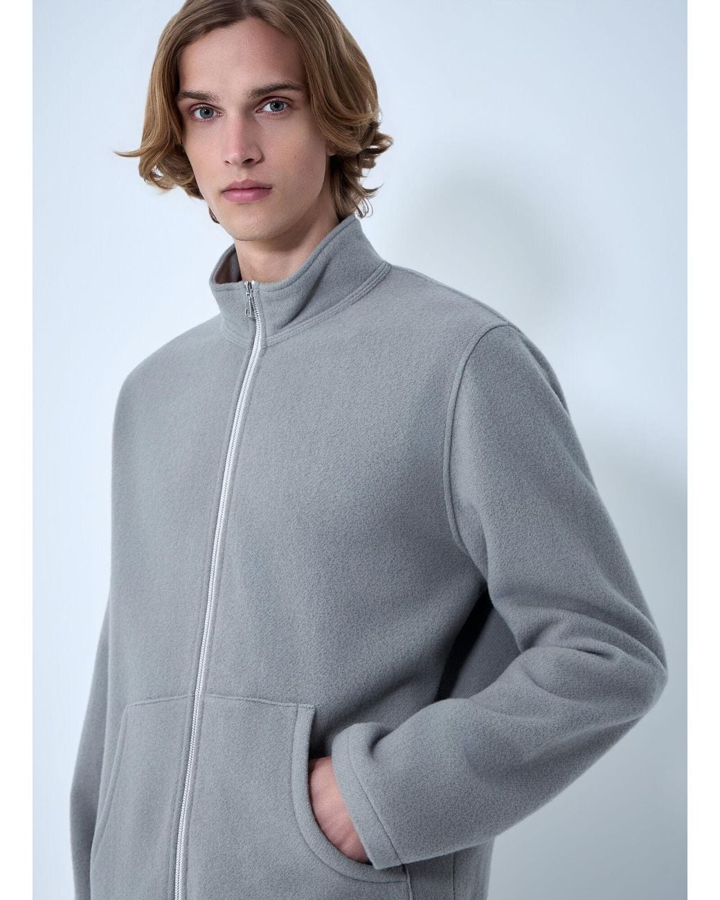 Rier Gray Full-Zip Fleece Jacket