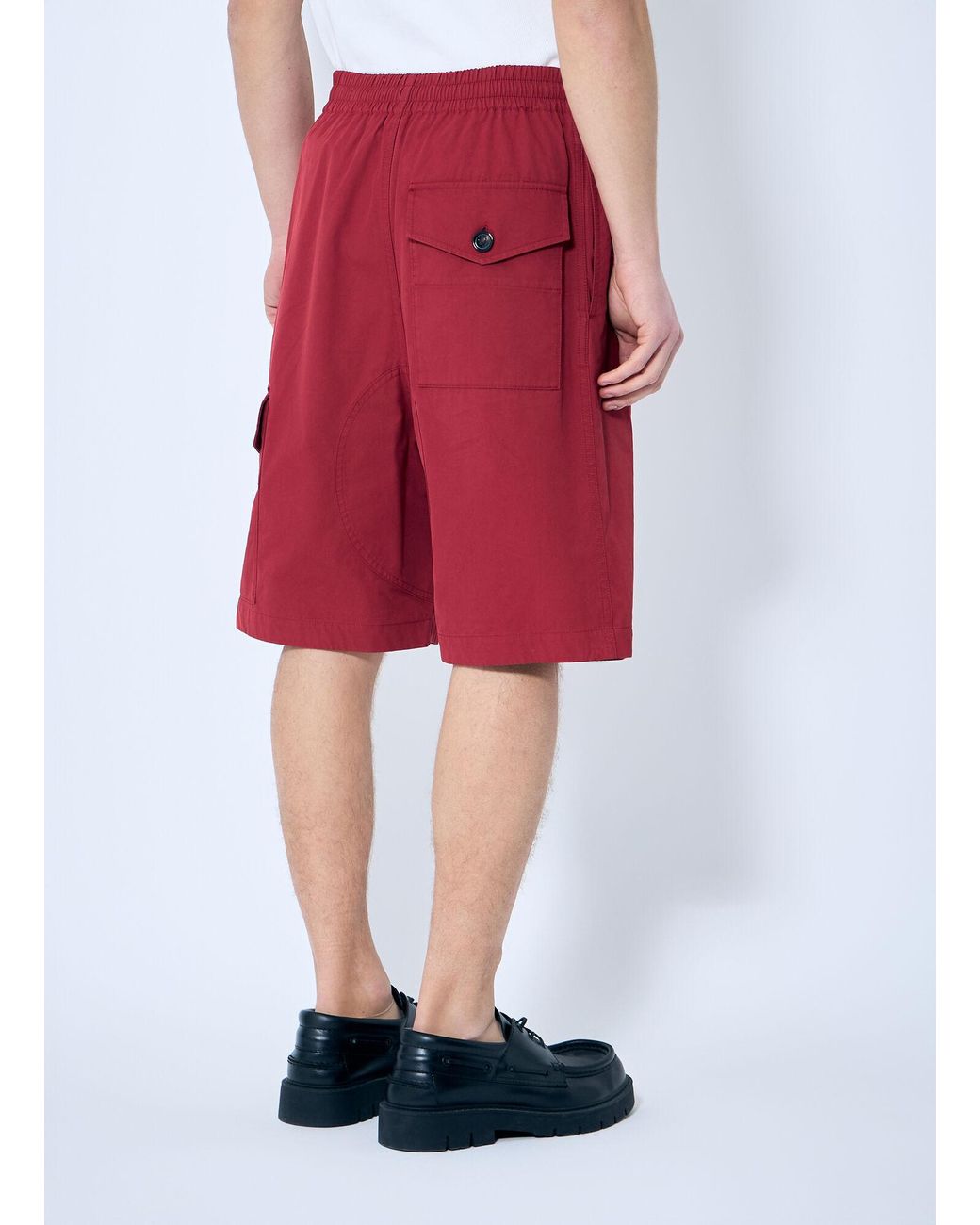 Bottega Veneta Red Light Cotton Twill Shorts for men