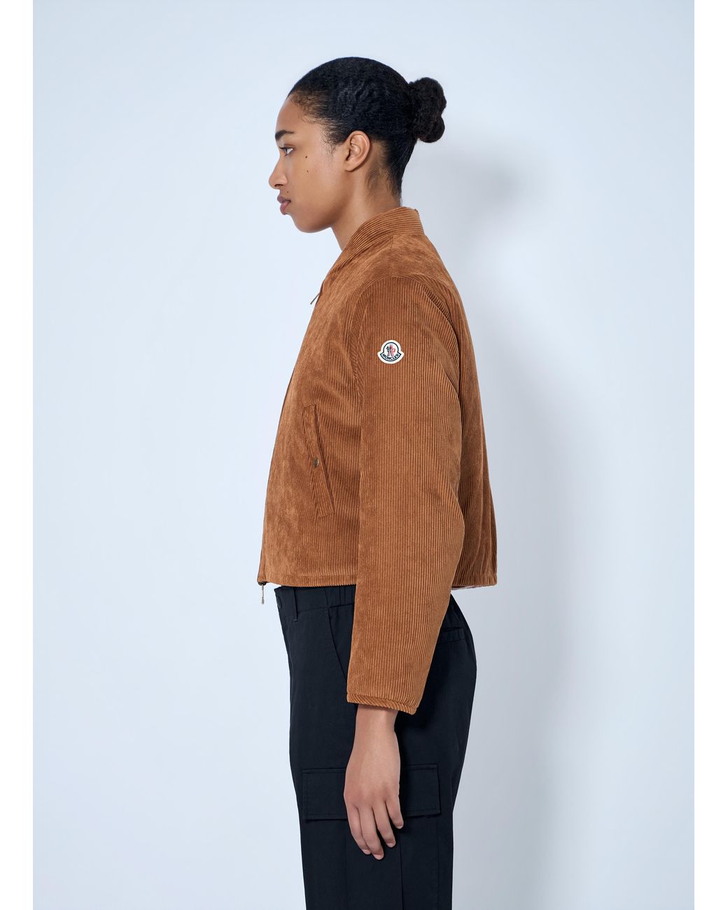 Moncler Blue Blageon Corduroy Reversible Down Jacket