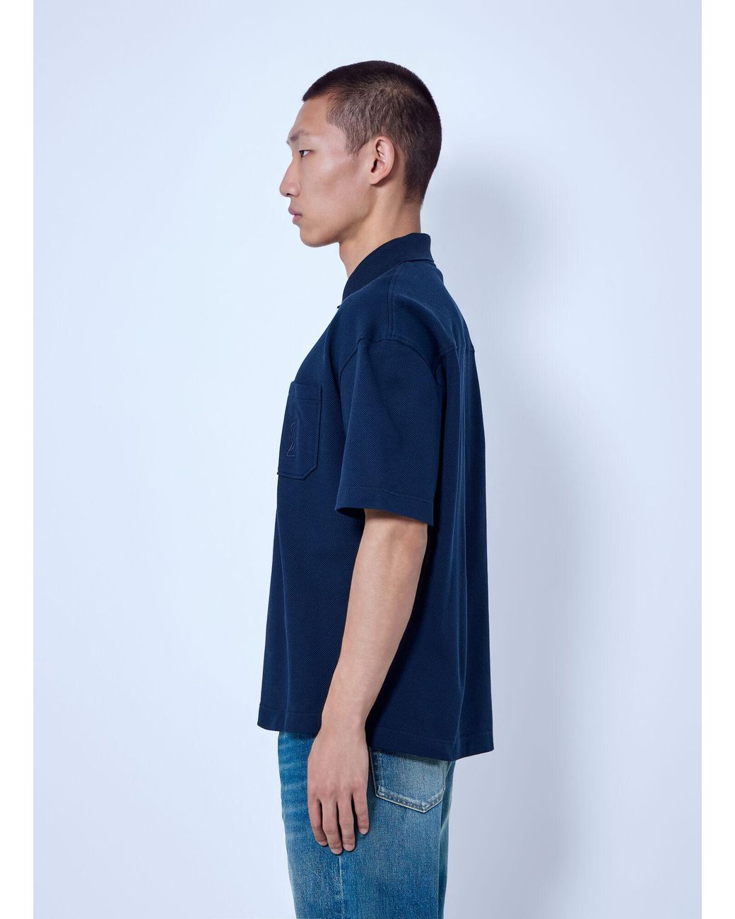 Saint Laurent Blue Cassandre Polo for men
