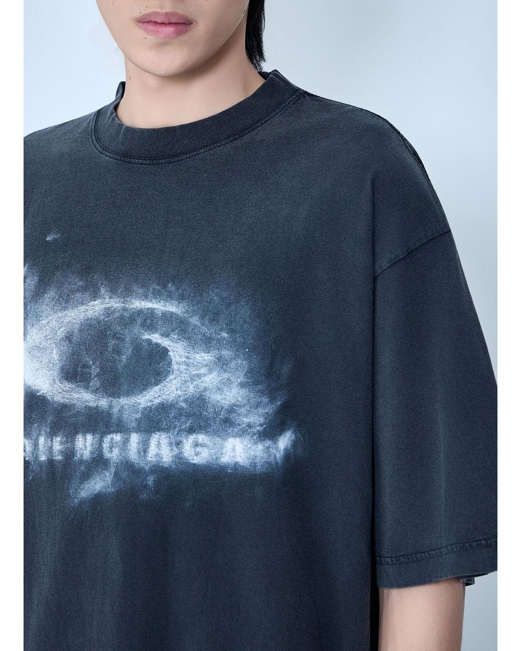 Balenciaga Blue Medium Fit T-Shirt for men