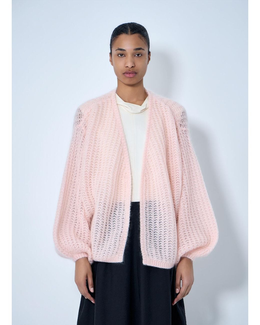 Totême Pink Open Knit Cardigan