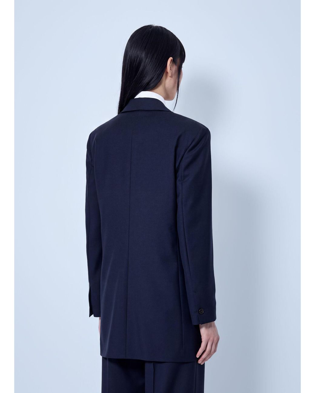 Jil Sander Blue Single-Breasted Wool Blazer