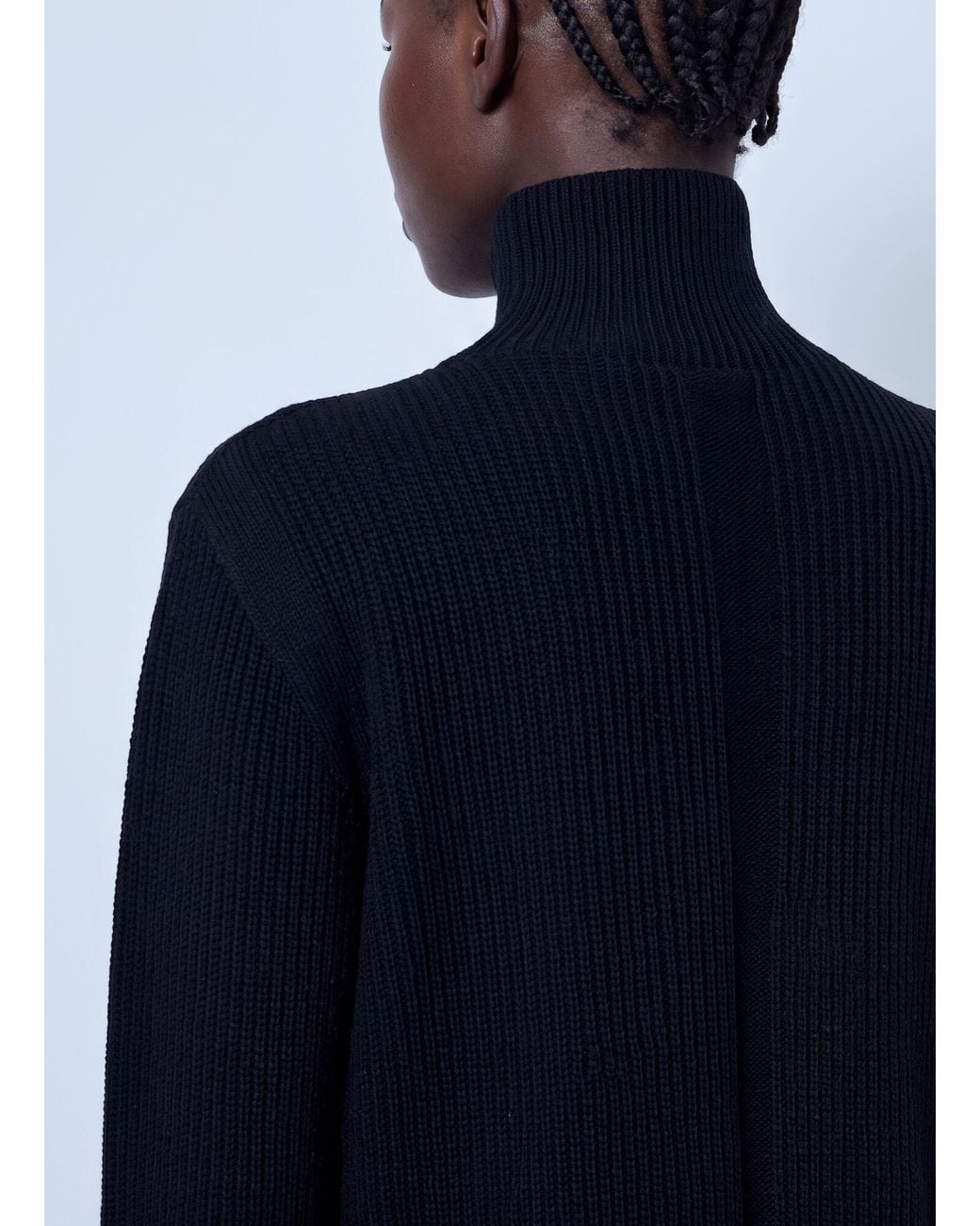 Rick Owens Blue Fisherman Turtleneck Sweater