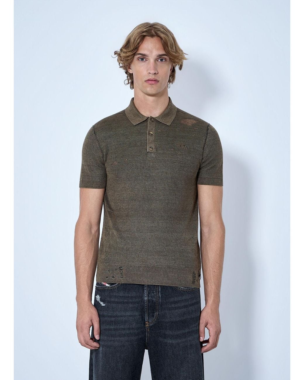 DIESEL Gray K-Danny Polo Shirt for men