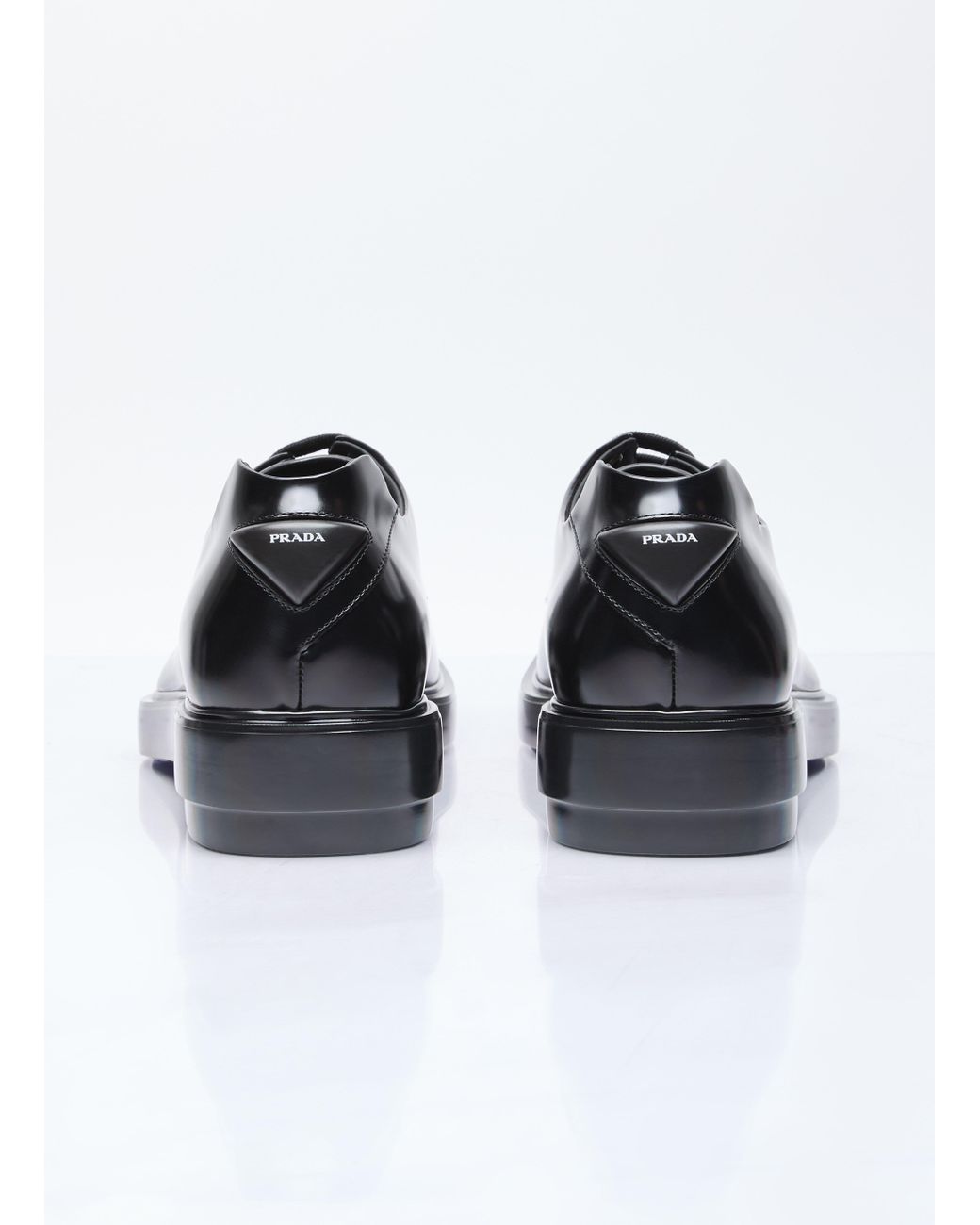 Prada Square Toe Derby Shoes in Black for Men | Lyst Canada