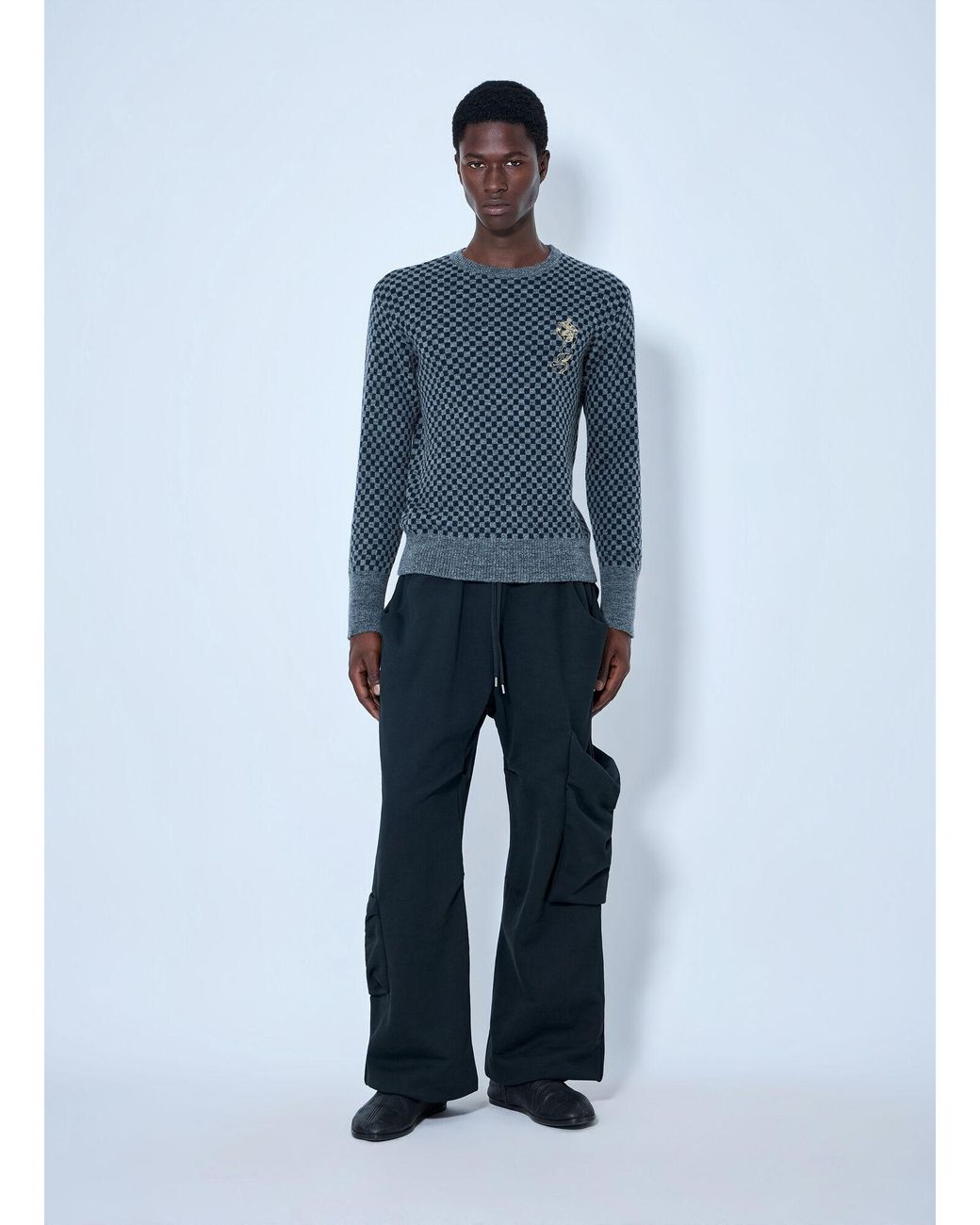 Vivienne Westwood Blue Checkmate Jumper for men