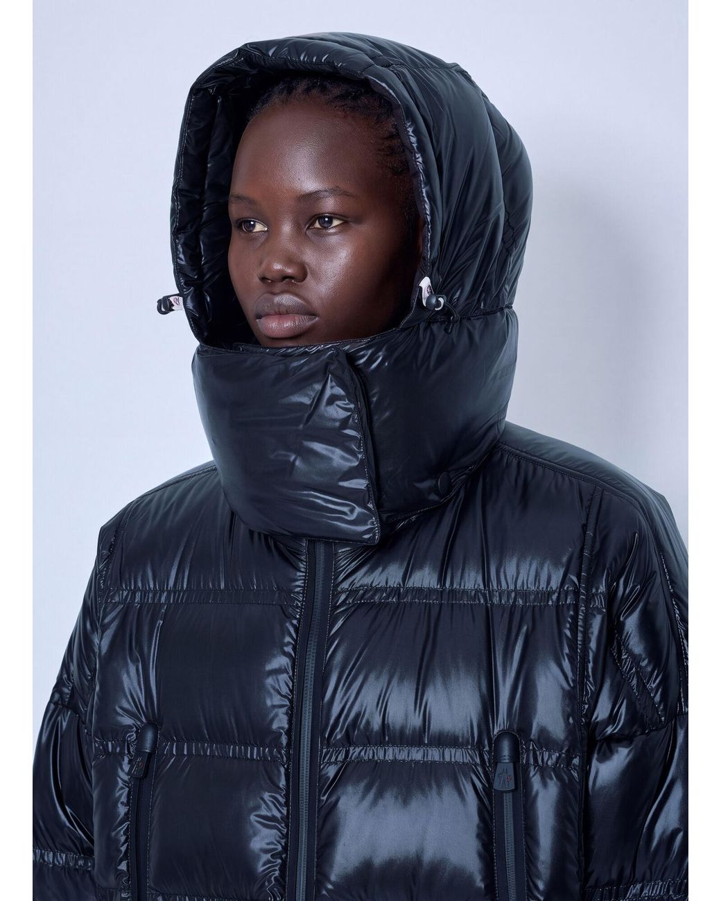 Moncler Blue Rochelairs Hooded Long Down Jacket