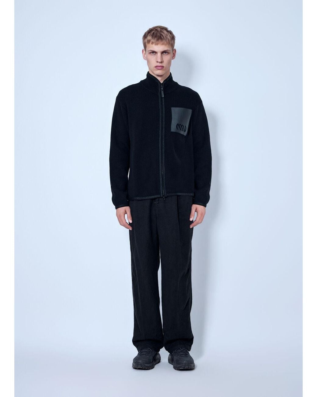 Massimo Osti Studio Blue Zip-Up Jacket With Chest Patch for men