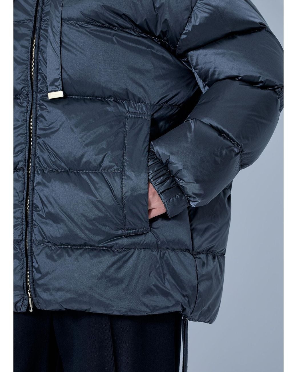 Max Mara Blue Hooded Puffer Jacket