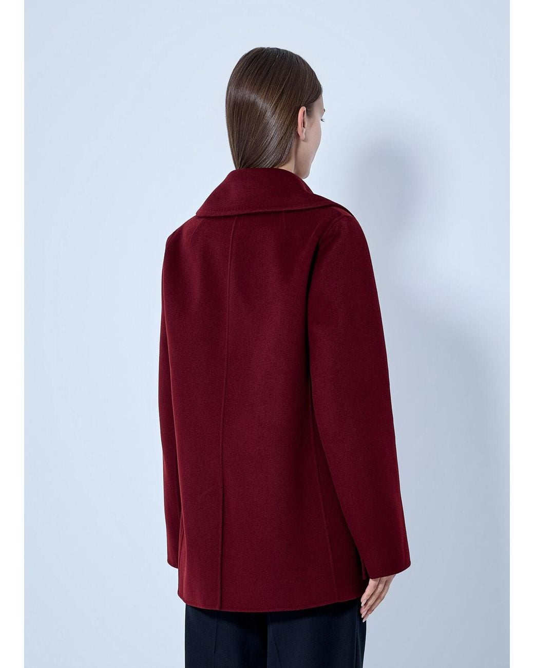 Max Mara Red Double-breasted Wool Coat