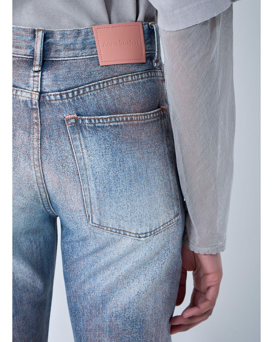 Acne Blue Fitted Glitter Jeans