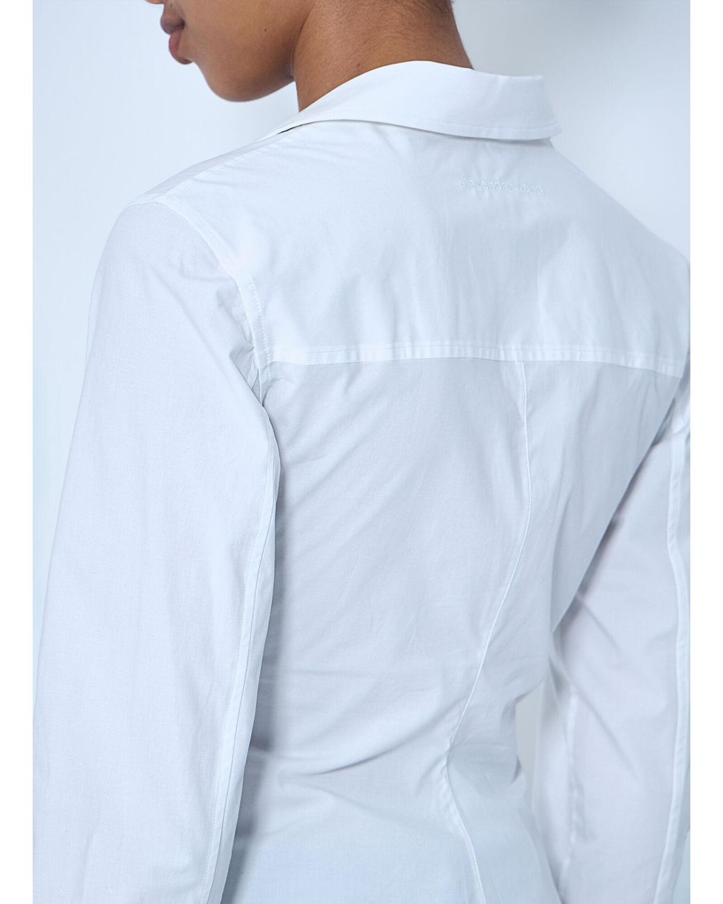 Alexander Wang White Gathered Bust Shirt