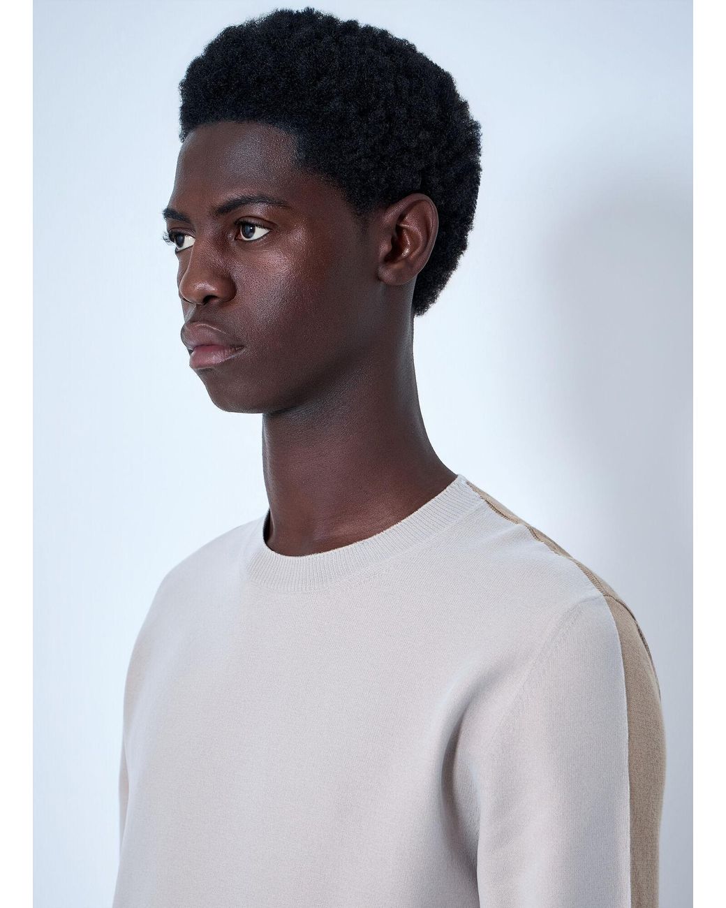 MM6 by Maison Margiela Gray Fine Knit Crewneck Sweater for men
