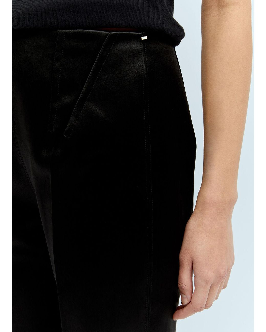 Sportmax Black Satin Tailored Pants