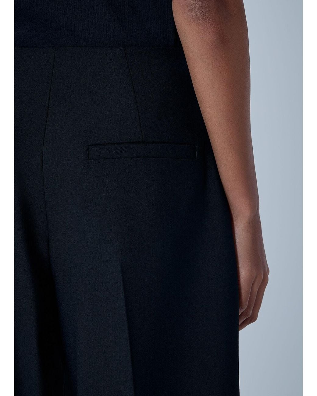 Sportmax Blue Wool-Blend Tailored Pants