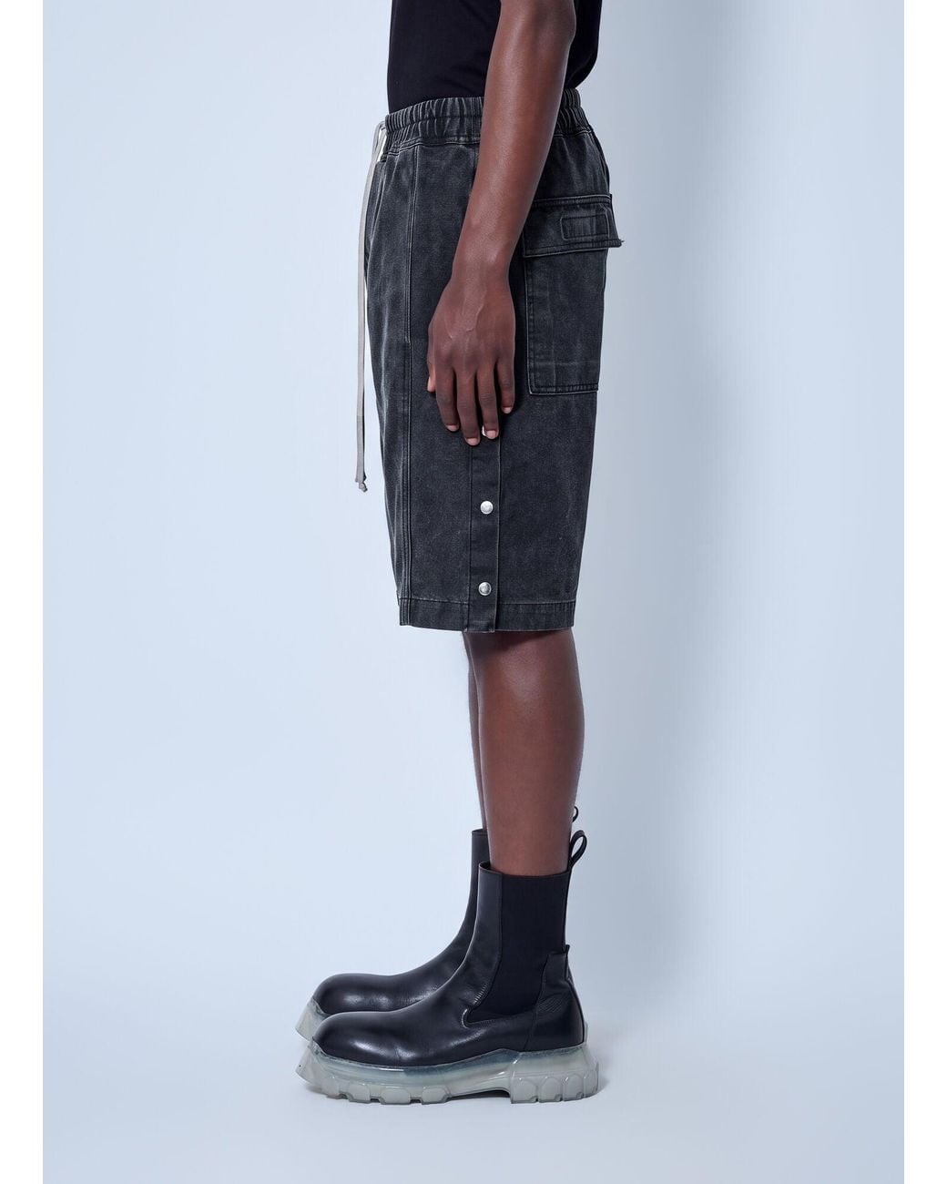Rick Owens Blue Pusher Shorts for men