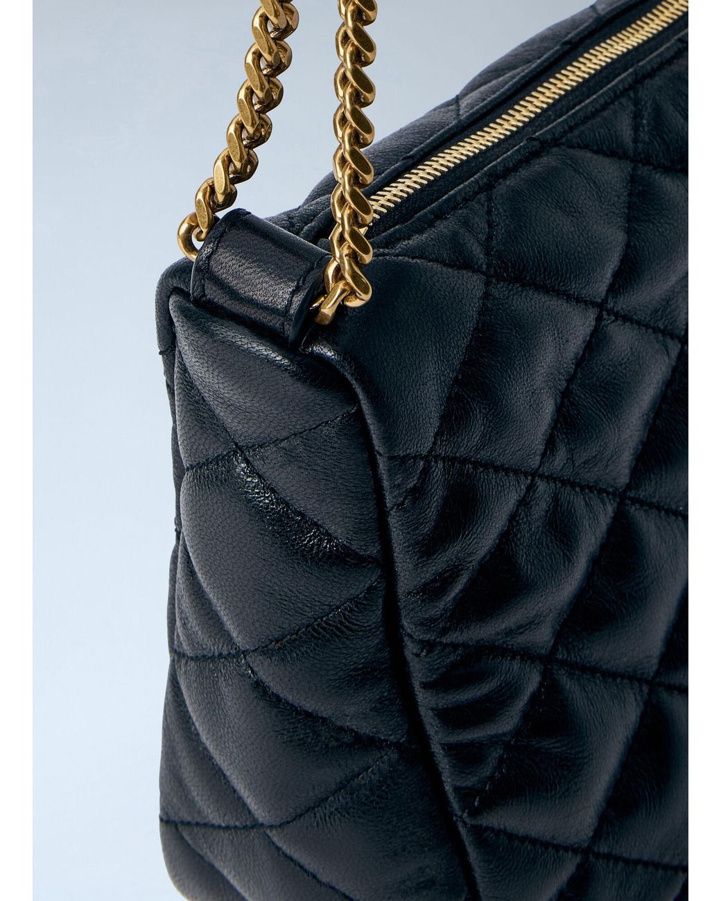 Saint Laurent Blue Quilted Leather Chain Bag