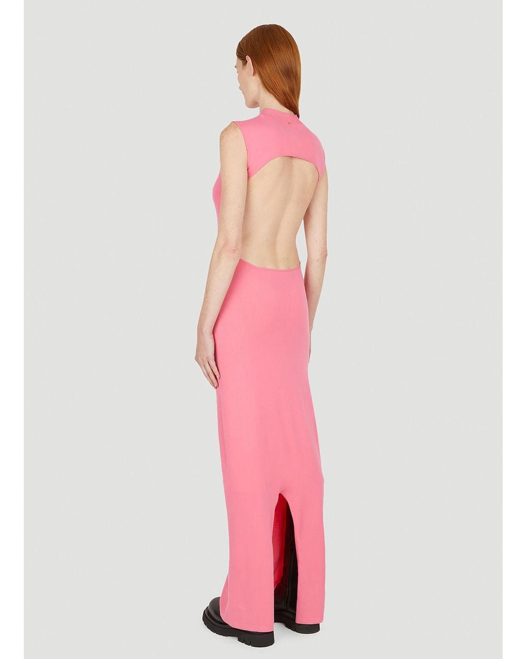 Sportmax Pink Calcio Open Back Maxi Dress
