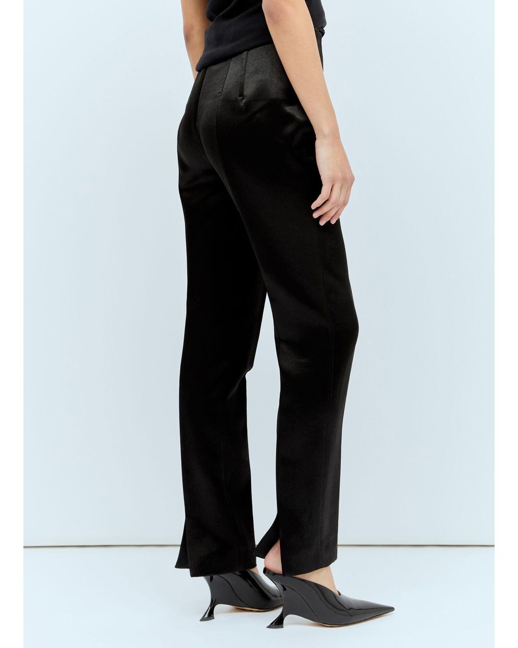 Sportmax Black Satin Tailored Pants
