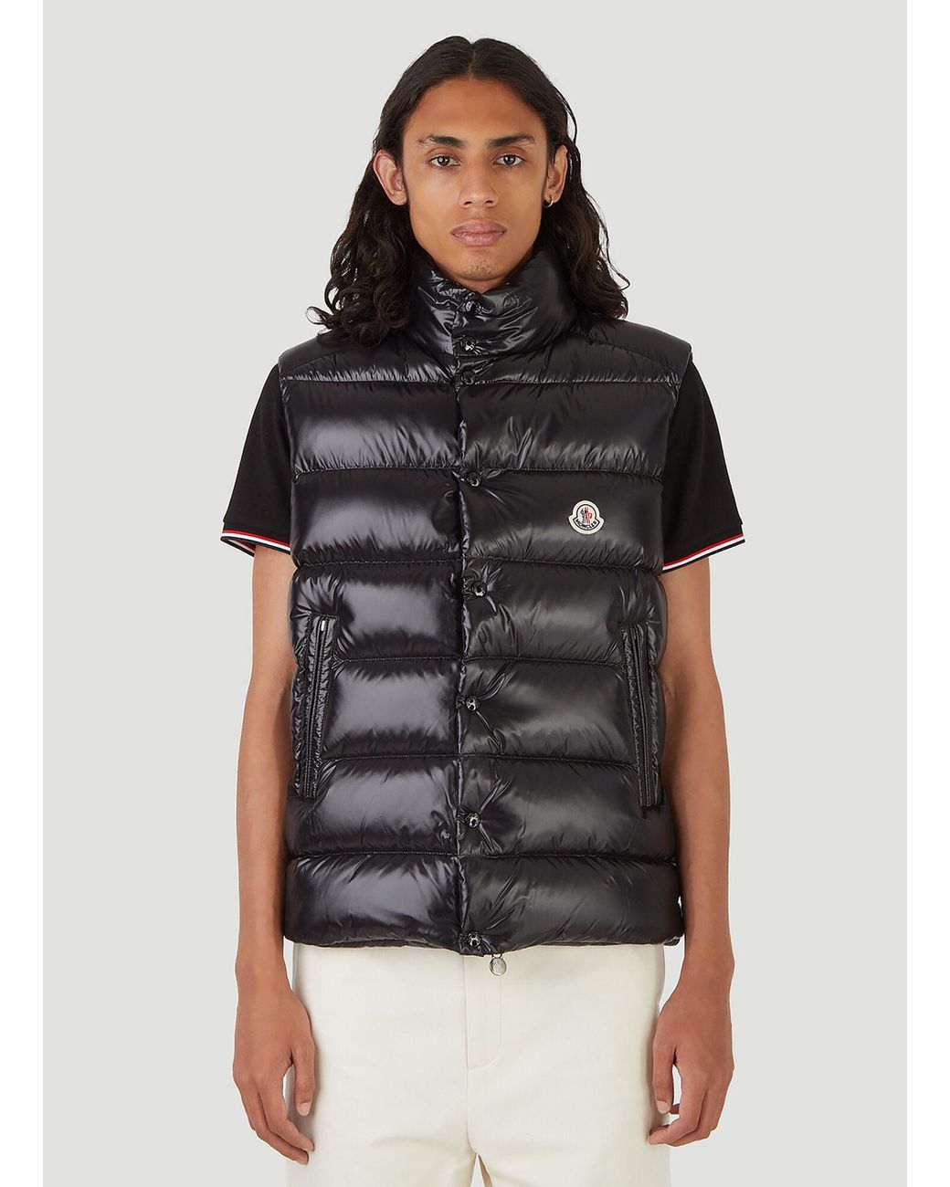 Moncler Synthetic Tibb Down Vest Jacket in Black for Men | Lyst