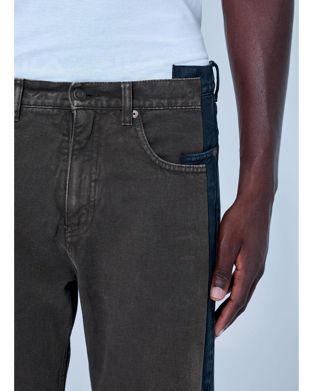 Maison Margiela Gray Spliced Denim Trousers for men