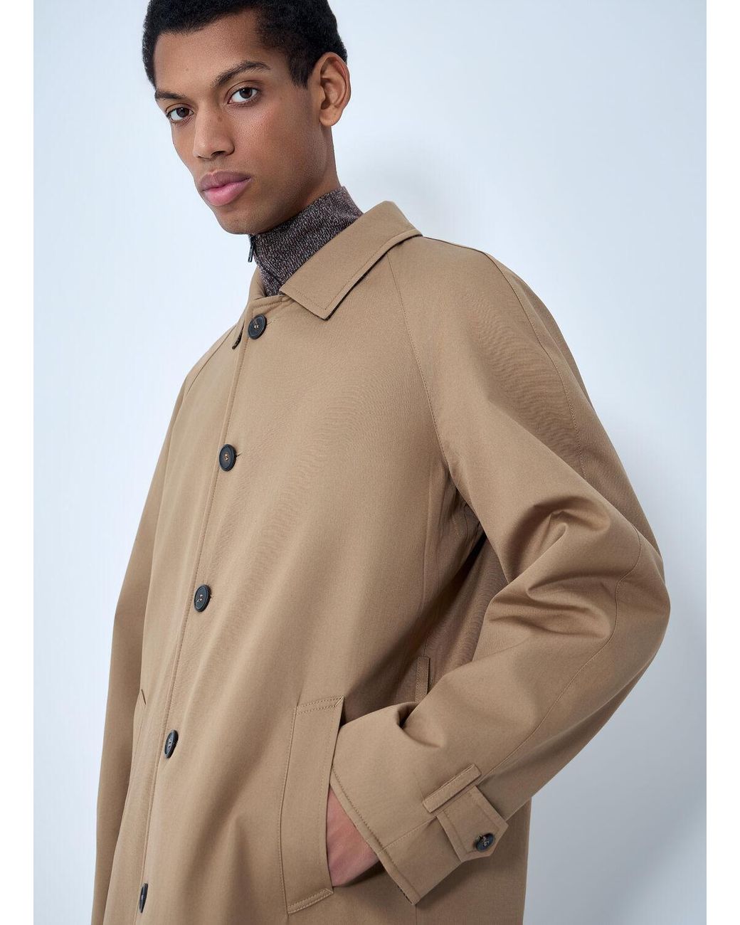 Prada Blue Reversible Buttoned Coat for men