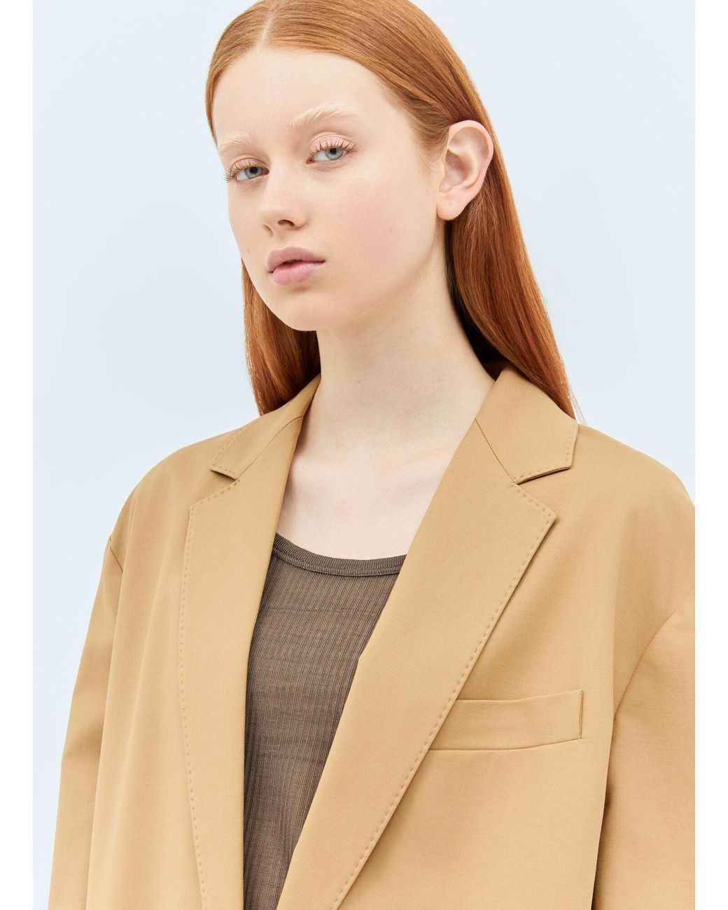 Max Mara Natural Oversized Canvas Blazer