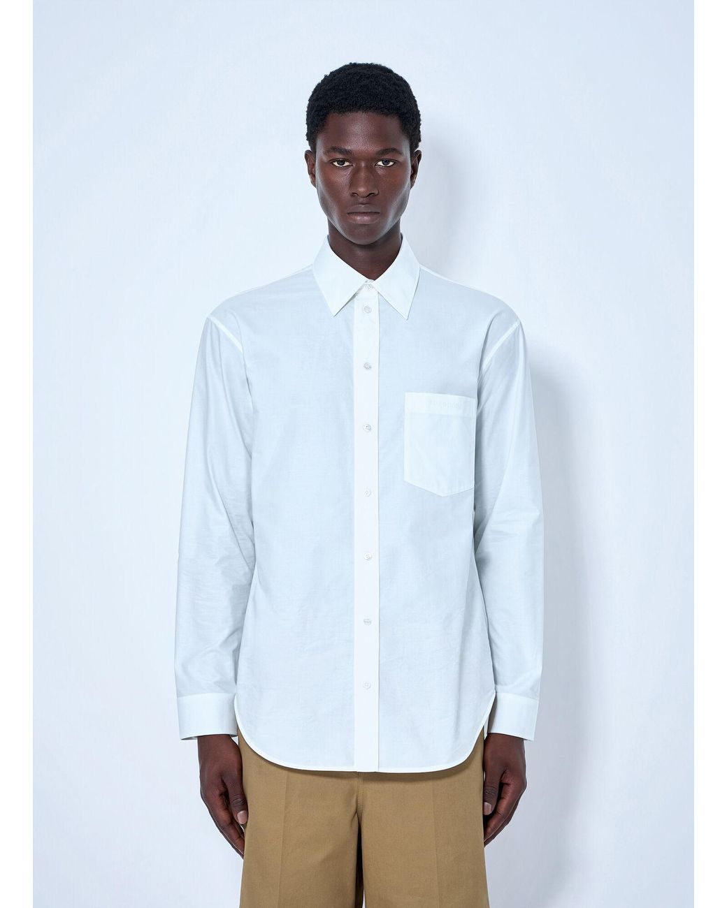 Balenciaga White Cotton Poplin Shirt for men