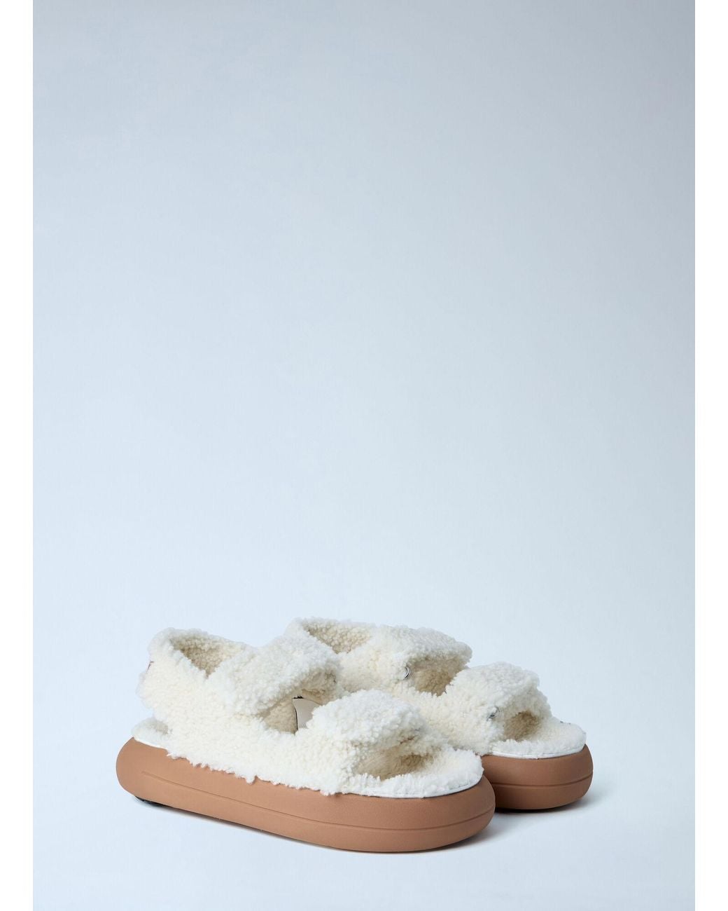 Moon Boot Blue Mb Shearling Sandals