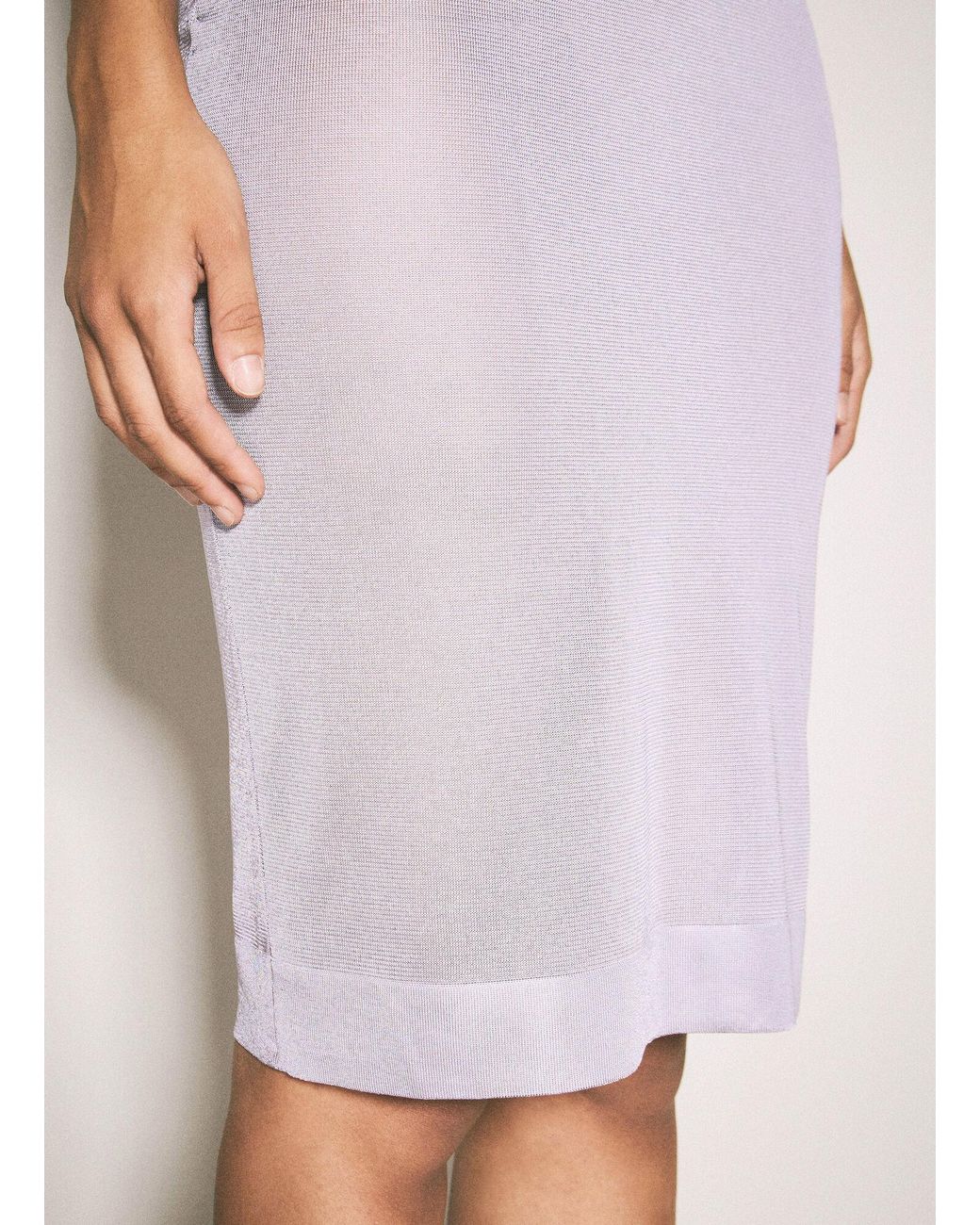 Saint Laurent White Knit Pencil Skirt