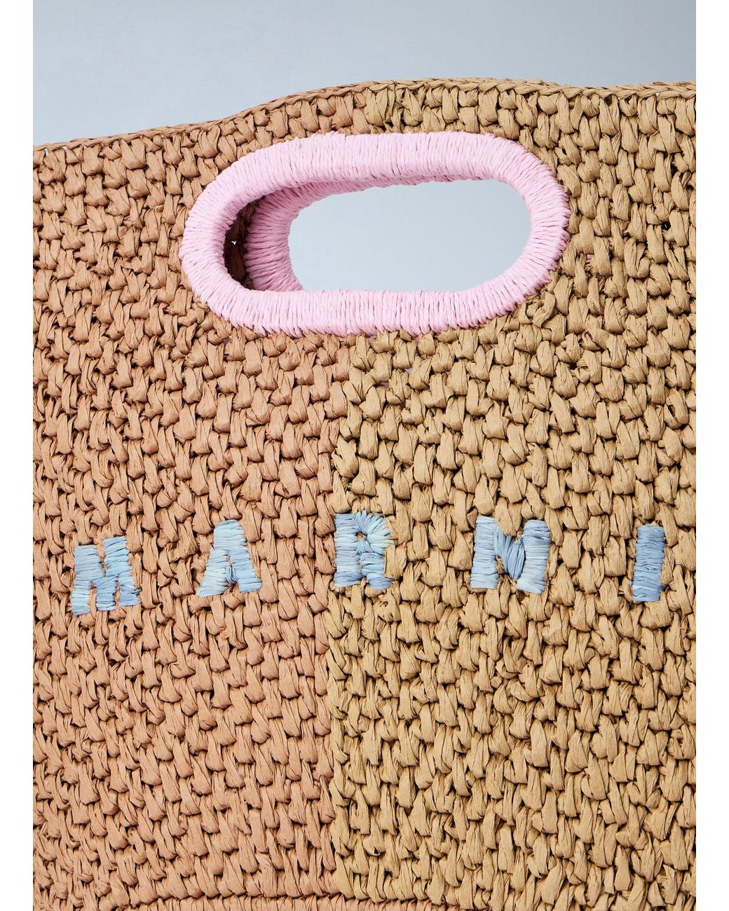 Marni Blue Woven Tote Bag With Logo Detail