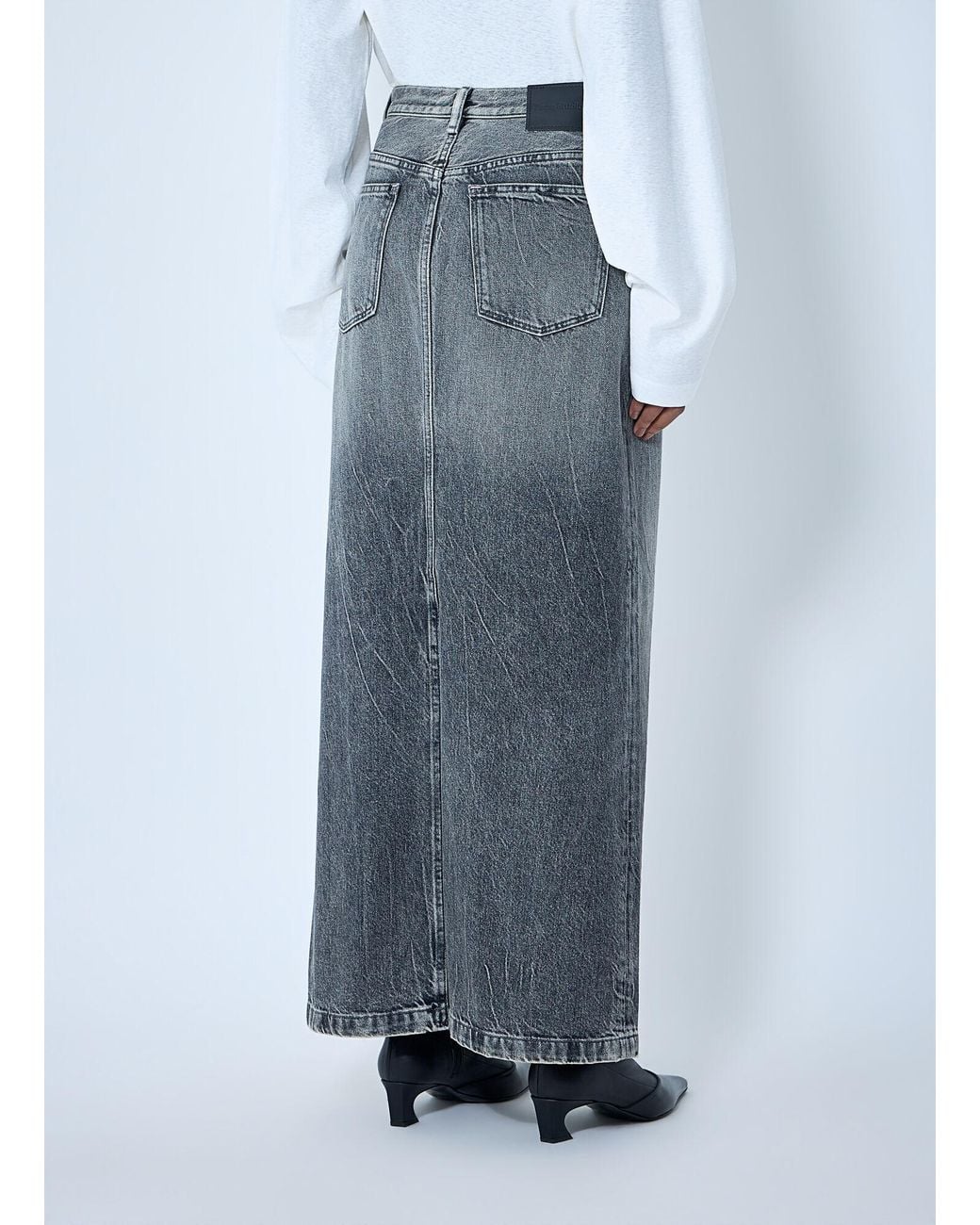 Acne Blue Denim Maxi Skirt