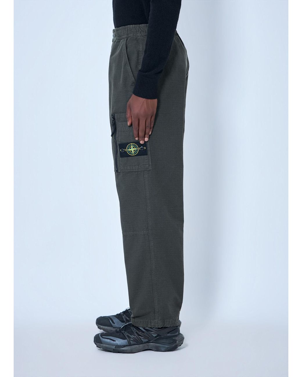 Stone Island Blue Cargo Utility Pants for men
