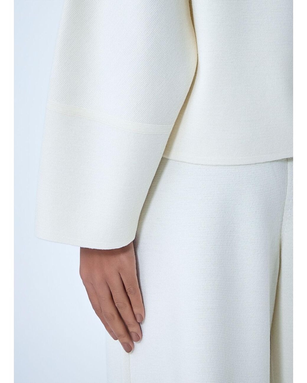 Max Mara White Structured Wool-Blend Jacket