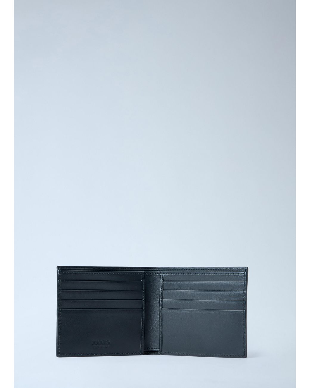Prada Blue Textured Leather Card Holder for men