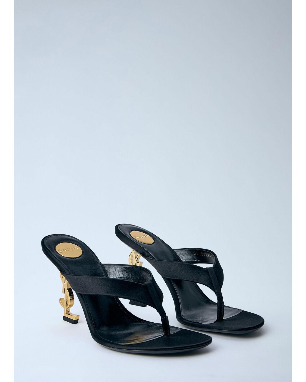 Saint Laurent Black Satin Opyum Mules